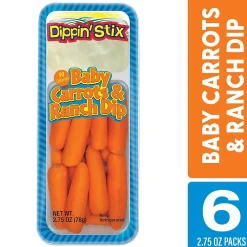Dippin' Stix Carrots and Ranch Snack Kit, 2.75, 6/Box (307-00369)