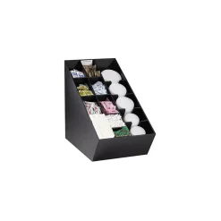 Dispense-Rite Lid 14 Compartment, Straw and Condiment Organizer, Black (NLO-CTVL)