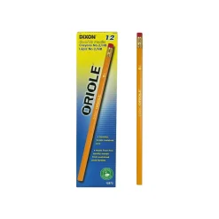 Pencils|Dixon Oriole Wooden Pencil, 2mm, #2 Soft Lead, Dozen (12872)