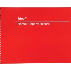 Accounting & Record Journals*Dome Rental Property Record Book, Red, 60 Pages, 8 1/2