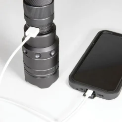 Dorcy 4,000-Lumen Pro Water-Resistant LED Rechargeable Flashlight with Built-in Power Bank, Gray (41-2611)