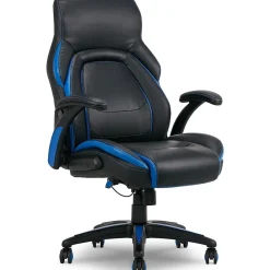 Office Chairs*Dormeo Ergonomic Faux Leather Swivel Manager's Chair, Blue (60030-BLU) Navy Blue