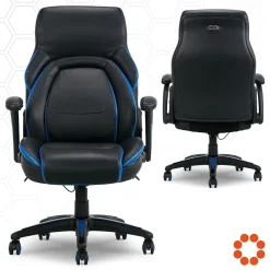 Ergonomic Chairs*Dormeo Ergonomic Faux Leather Swivel Manager's Chair, Blue (60030-BLU) Navy Blue