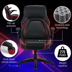 Ergonomic Chairs*Dormeo Vantage Ergonomic Bonded Leather Swivel Manager Chair, (60030-RED) Black/Red