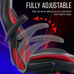 Ergonomic Chairs*Dormeo Vantage Ergonomic Bonded Leather Swivel Manager Chair, (60030-RED) Black/Red