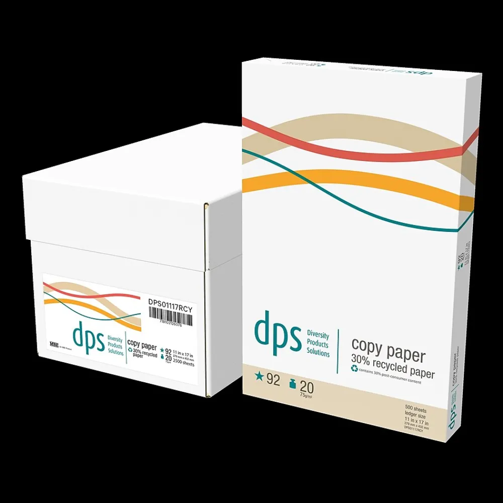 Copy Paper*Diversity Products Solutions by Staples DPS by Staples 30% Recycled 11" x 17" Copy Paper, 20 lbs., 92 Brightness, 500 Sheets/Ream (DPS01117RCY-CC)
