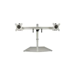 Online StarTech Dual Monitor Stand - Free Standing Desktop Pole Stand for 2x 24" VESA Mount Displays -Synchronized Height Adjustable - Silver