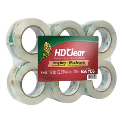 New Duck HD Clear Heavy Duty Packing Tape, 1.88" x 109.3 yds., Clear, 6/Pack (299016)