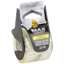 Outlet Duck Max Strength Packaging Tape with Dispenser, 1.88" x 22 yards, Clear, 6/Pack (284983)
