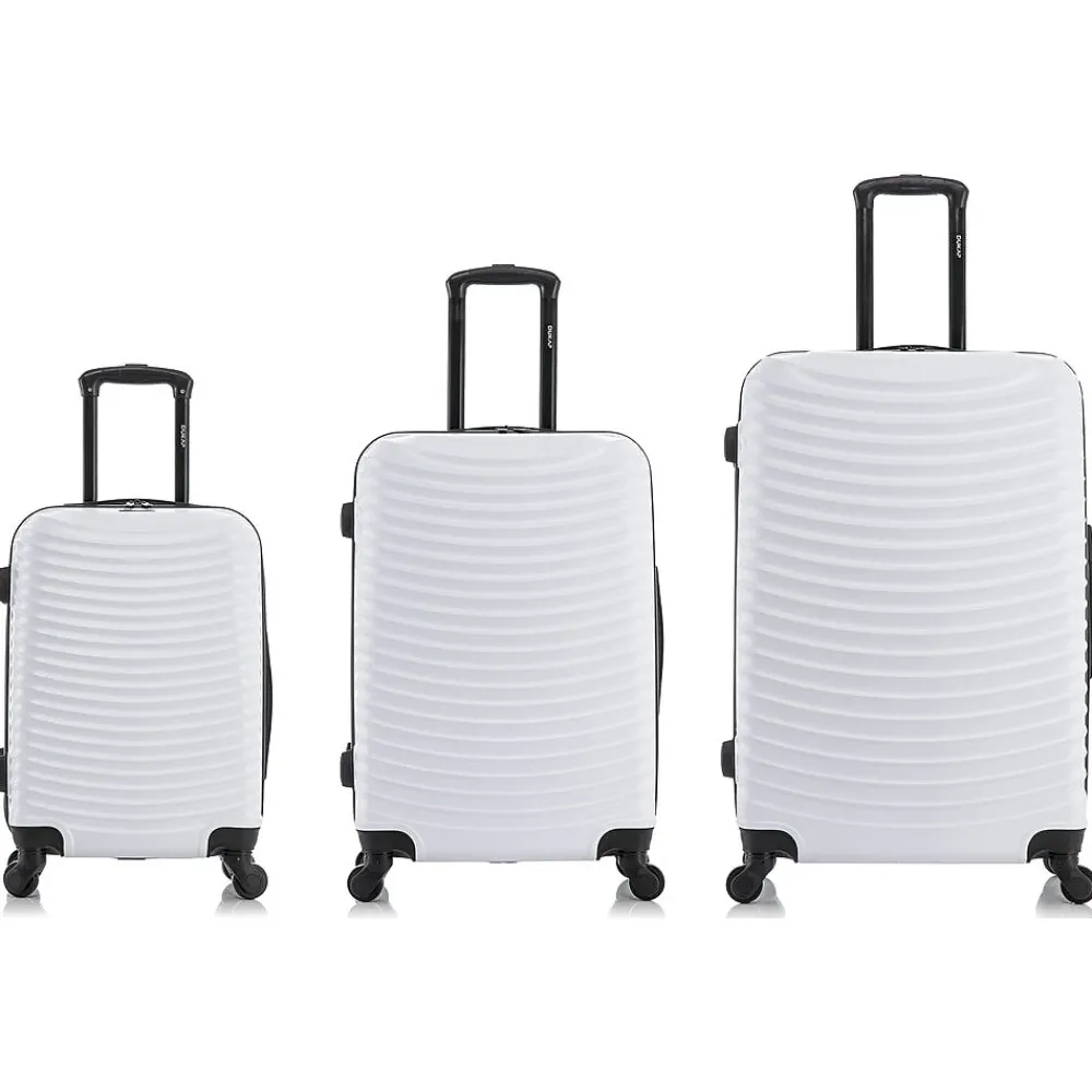 Adly 3-Piece Hardside Spinner Luggage Set, (DKADLSML-WHI)<DUKAP