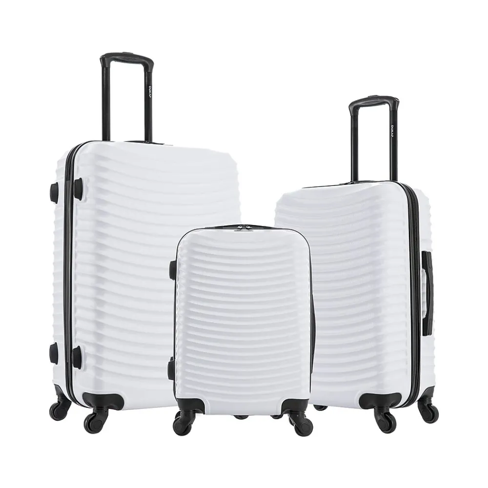 Adly 3-Piece Hardside Spinner Luggage Set, (DKADLSML-WHI)<DUKAP