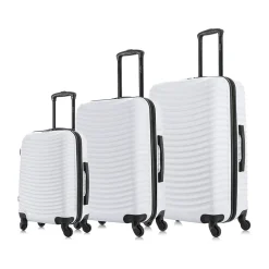 Adly 3-Piece Hardside Spinner Luggage Set, (DKADLSML-WHI)<DUKAP