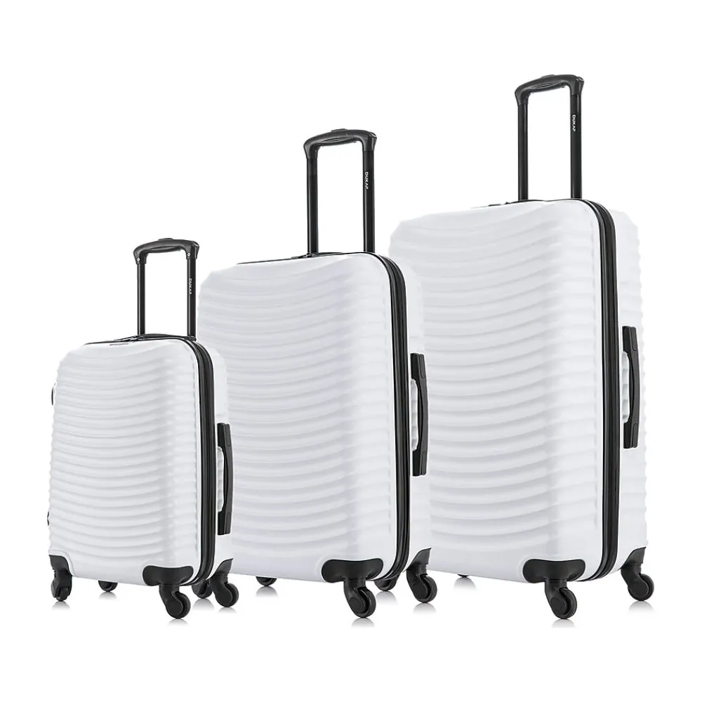 Adly 3-Piece Hardside Spinner Luggage Set, (DKADLSML-WHI)<DUKAP
