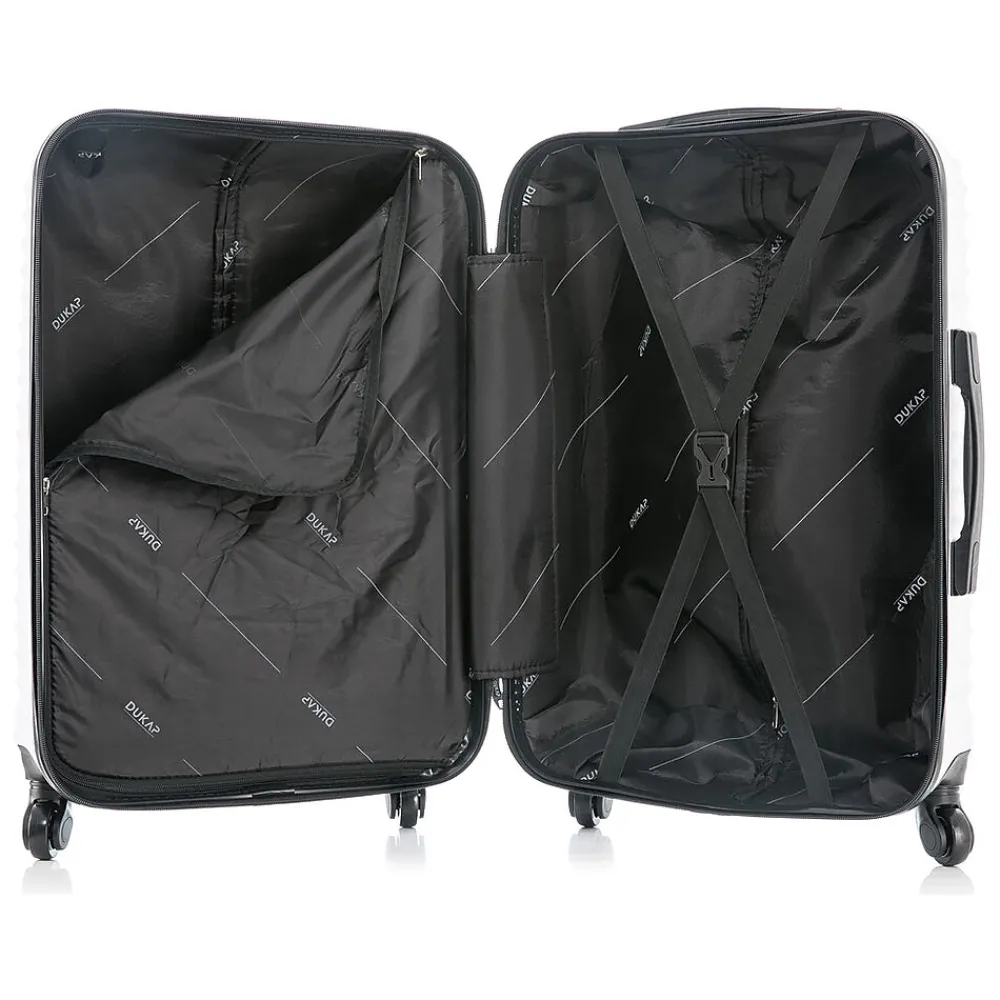 Adly 3-Piece Hardside Spinner Luggage Set, (DKADLSML-WHI)<DUKAP