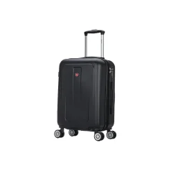 Crypto 19.75" Hardside Carry-On Suitcase, 4-Wheeled Spinner, TSA Checkpoint Friendly, Black (DKCRY00S-BLK)<DUKAP