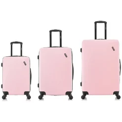 Discovery 3-Piece Hardside Spinner Luggage Set, Pink (DKDISSML-PNK)<DUKAP Hot
