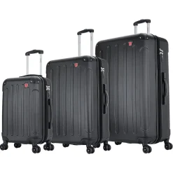 Intely 3-Piece Hardside Spinner Luggage Set, TSA Checkpoint Friendly, Black (DKINTSML-BLK)<DUKAP New