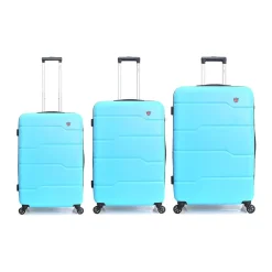 Rodez 3-Piece Hardside Spinner Luggage Set, TSA Checkpoint Friendly, (DKRODSML-LBL)<DUKAP Clearance