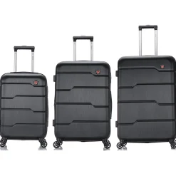 Rodez 3-Piece Hardside Spinner Luggage Set, TSA Checkpoint Friendly, (DKRODSML-BLK)<DUKAP Discount