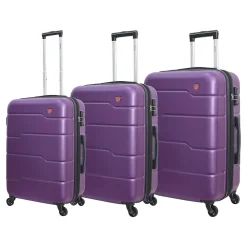 Rodez 3-Piece Hardside Spinner Luggage Set, TSA Checkpoint Friendly, (DKRODSML-PUR)<DUKAP Sale