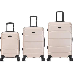 Sense 3-Piece Hardside Spinner Luggage Set, (DKSENSML-CHA)<DUKAP New