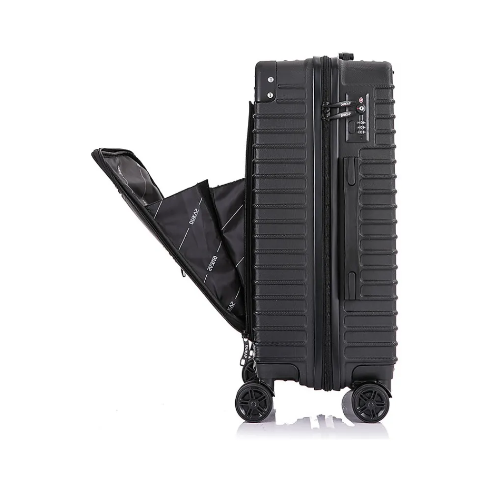 Tour 20" Hardside Carry-On Suitcase, 4-Wheeled Spinner, TSA Checkpoint Friendly, (DKTOU00S-BLK)<DUKAP New