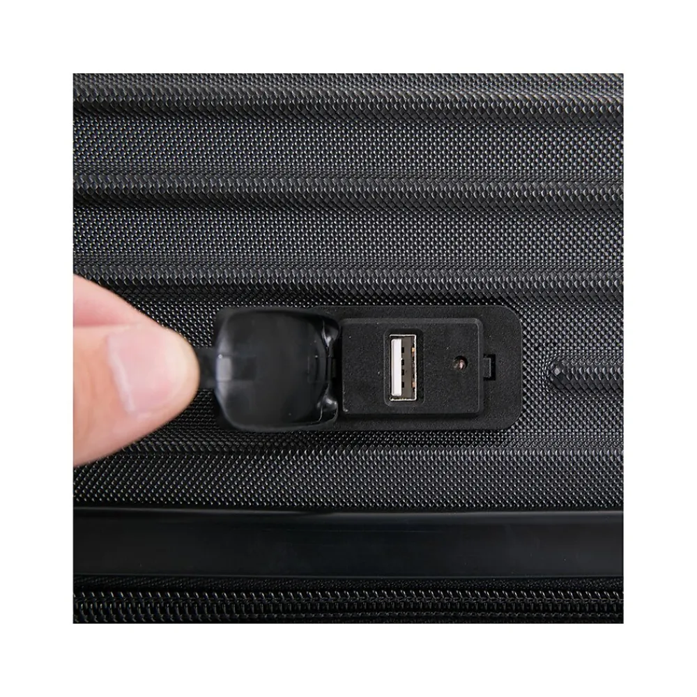 Tour 20" Hardside Carry-On Suitcase, 4-Wheeled Spinner, TSA Checkpoint Friendly, (DKTOU00S-BLK)<DUKAP New