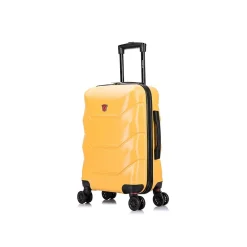 Zonix 20" Hardside Carry-On Suitcase, 4-Wheeled Spinner, Mustard (DKZON00S-MUS)<DUKAP Outlet