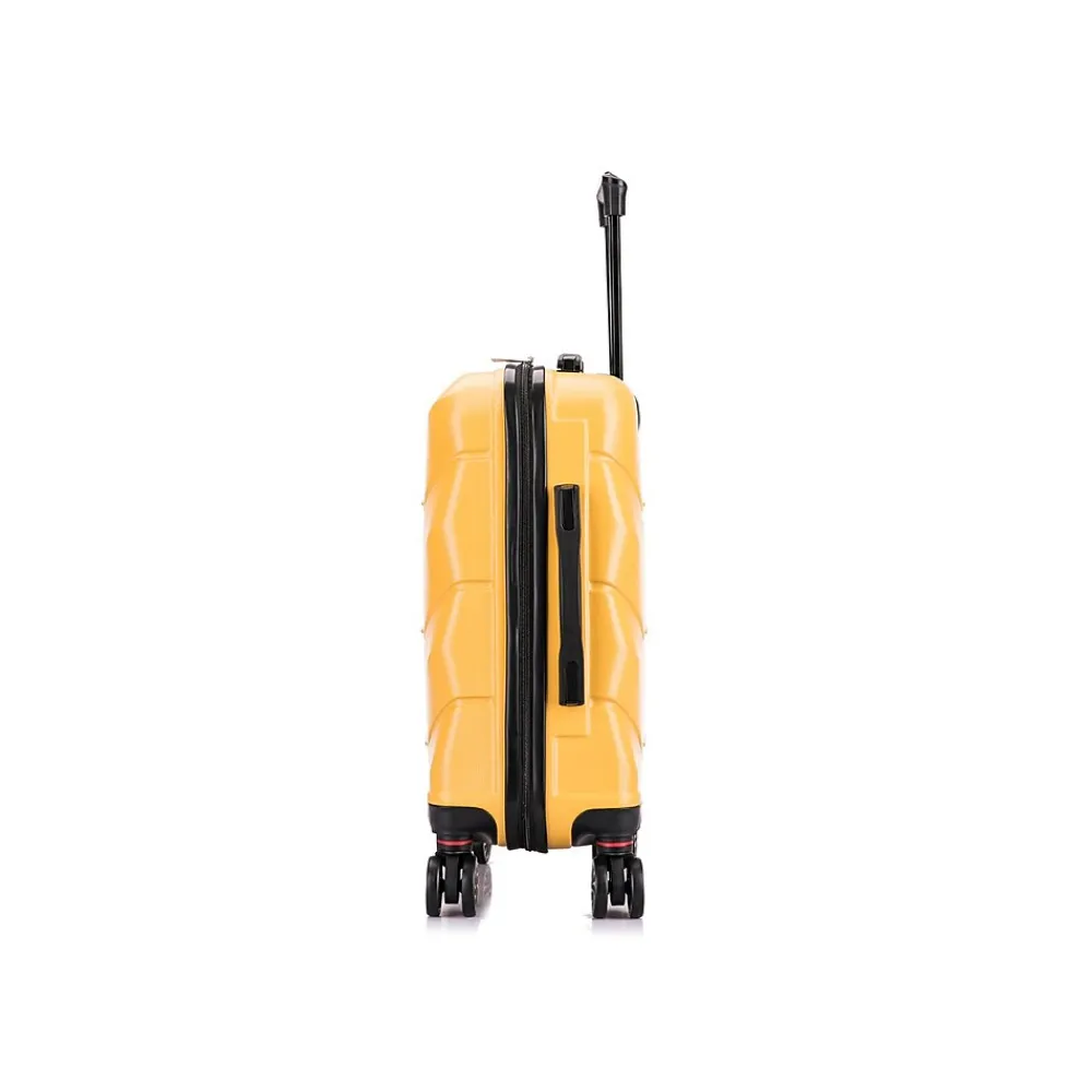 Zonix 20" Hardside Carry-On Suitcase, 4-Wheeled Spinner, Mustard (DKZON00S-MUS)<DUKAP Outlet