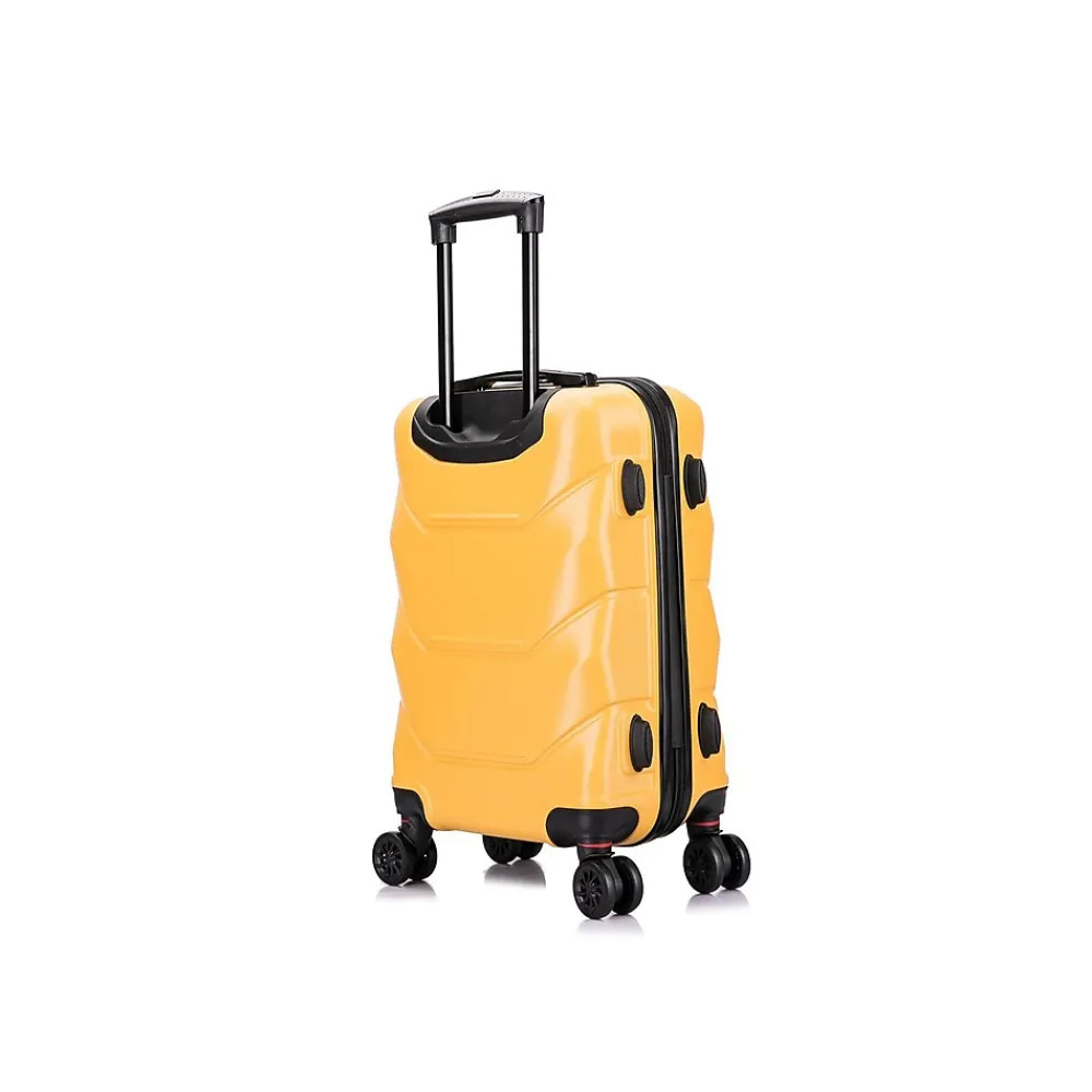 Zonix 20" Hardside Carry-On Suitcase, 4-Wheeled Spinner, Mustard (DKZON00S-MUS)<DUKAP Outlet