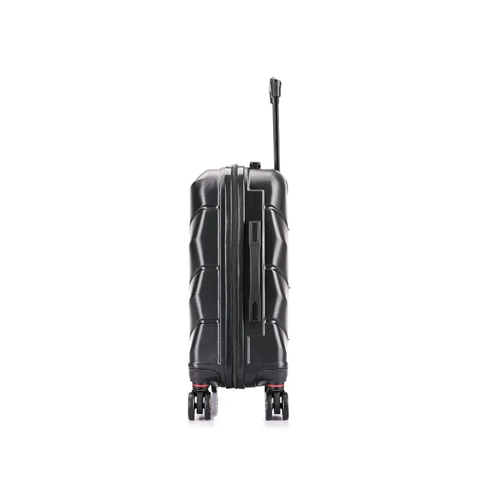 Zonix 20" Hardside Carry-On Suitcase, 4-Wheeled Spinner, Black (DKZON00S-BLK)<DUKAP New