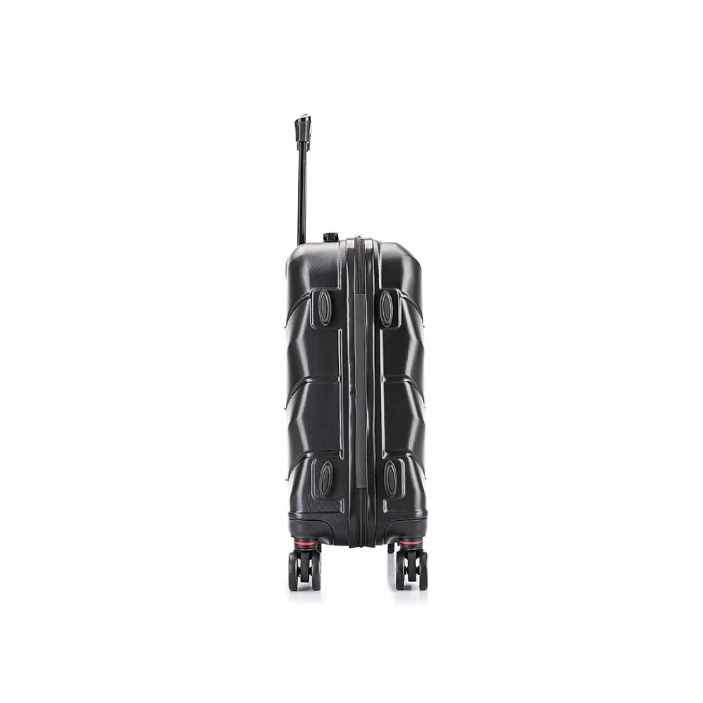Zonix 20" Hardside Carry-On Suitcase, 4-Wheeled Spinner, Black (DKZON00S-BLK)<DUKAP New
