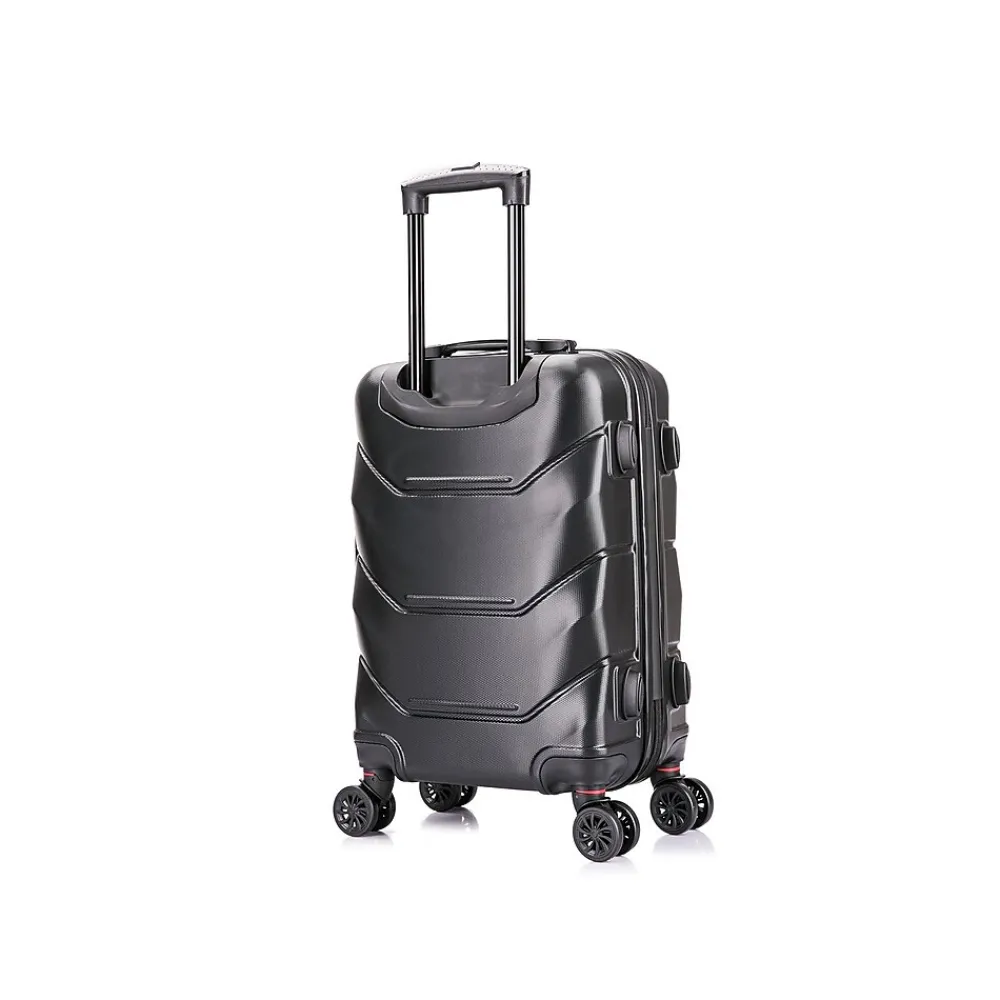 Zonix 20" Hardside Carry-On Suitcase, 4-Wheeled Spinner, Black (DKZON00S-BLK)<DUKAP New