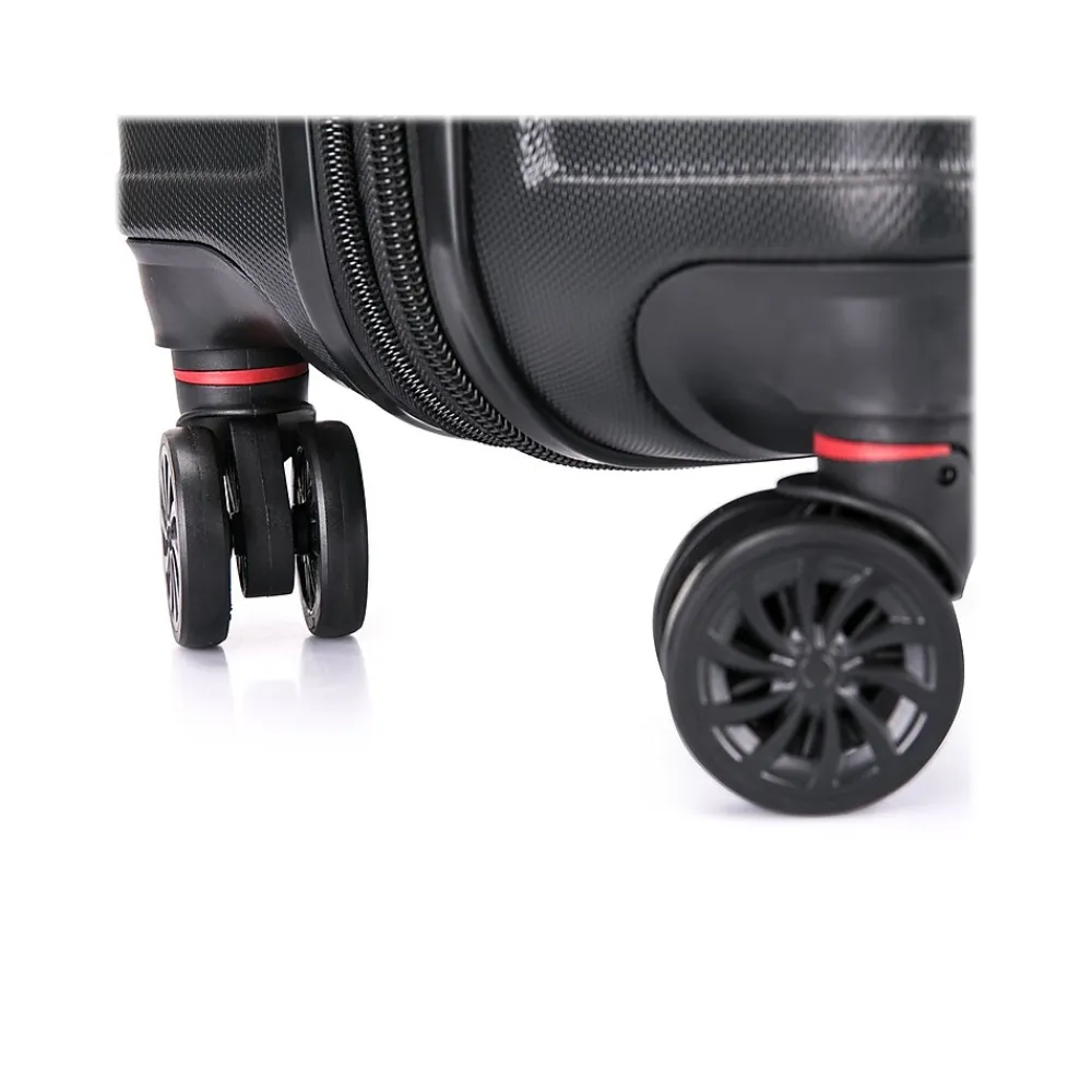 Zonix 20" Hardside Carry-On Suitcase, 4-Wheeled Spinner, Black (DKZON00S-BLK)<DUKAP New