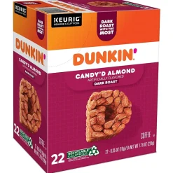 Dunkin' Candy'd Almond Coffee Keurig K-Cup Pods, Dark Roast, 22/Carton (5000375651)