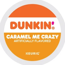 Dunkin' Caramel Me Crazy Coffee, Keurig K-Cup Pod, Medium Roast, 88/Carton (5000364900CT)