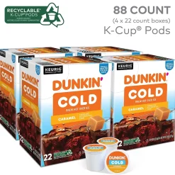Dunkin' Cold Caramel Iced Coffee Keurig® K-Cup® Pods, Medium Dark Roast, 88/Carton (5000375314CT)