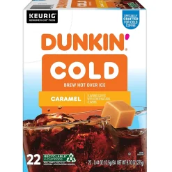Dunkin' Cold Caramel Iced Coffee Keurig® K-Cup® Pods, Medium Dark Roast, 88/Carton (5000375314CT)