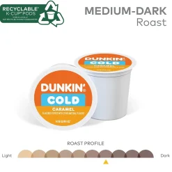 Dunkin' Cold Caramel Iced Coffee Keurig® K-Cup® Pods, Medium Dark Roast, 88/Carton (5000375314CT)