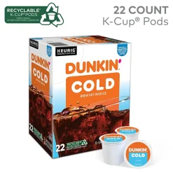 Dunkin' Cold Iced Coffee Keurig® K-Cup® Pods, Medium Dark Roast, 22/Box (5000369251)