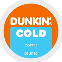 Dunkin' Cold Iced Coffee Keurig® K-Cup® Pods, Medium Dark Roast, 22/Box (5000369251)