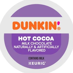 Dunkin' Milk Chocolate Hot Cocoa, 0.51 oz. Keurig® K-Cup® Pods, 22/Box (611247377215)