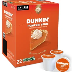 Dunkin' Pumpkin Spice Coffee Keurig® K-Cup® Pods, Light Roast, 22/Box (5000202812)