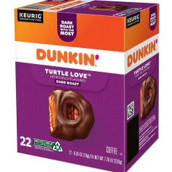 Dunkin' Turtle Love Coffee Keurig® K-Cup® Pods, Dark Roast, 22/Box (5000367615)
