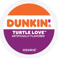 Dunkin' Turtle Love Coffee, Keurig K-Cup Pod, Dark Roast, 22/Box, 4 Boxes/Carton (5000367615CT)