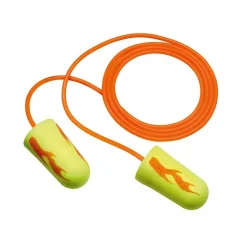 3M E-A-R Soft Yellow Neon Blasts Soft Foam Earplugs, Corded, 33 dB, Yellow, 200/Box
