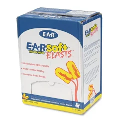 3M E-A-R Soft Yellow Neon Blasts Soft Foam Earplugs, Corded, 33 dB, Yellow, 200/Box