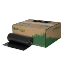55-60 Gallon Commercial Recycled Trash Bags, Black, 100/Carton (RNW6050-538983)<Earthsense