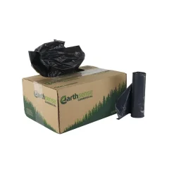 Earthsense 45 Gallon Industrial Trash Bag, 40" x 46", Low Density, 1.25 mil, Black, 100 Bags/Box (RNW4850-538959)<Berry Global Hot