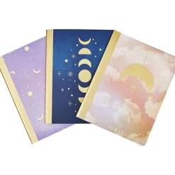 Composition Notebooks|Eccolo Composition Notebooks, 7.5" x 9.75", College-Ruled, 80 Sheets, Assorted Colors, 3/Pack (ST840A-3PACK)